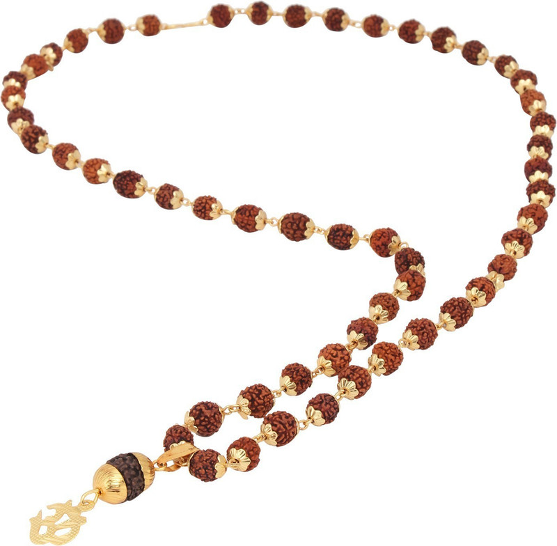 stylepotion Premium Rudraksha Mala with Om Pendant Gold-plated Plated Brass Necklace