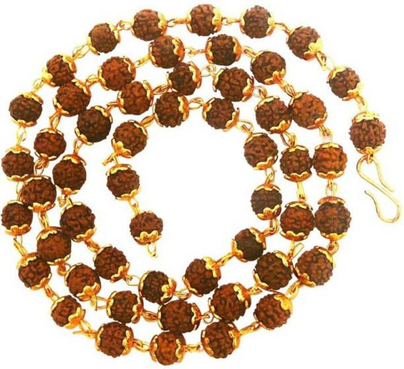 haridwar astro Five Face Rudraksha Mala Gold-plated Plated Alloy Chain