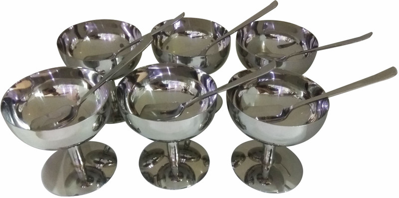 Elegance Stainless Steel Dessert Bowl with Spoon