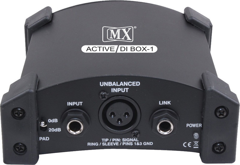 MX Professional 9 Volts Battery Phantom Powered Active DI Box Analog Sound Mixer