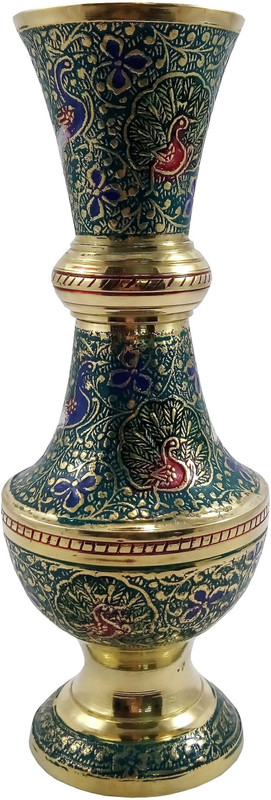 mozohub Brass Vase(8 inch, Multicolor)