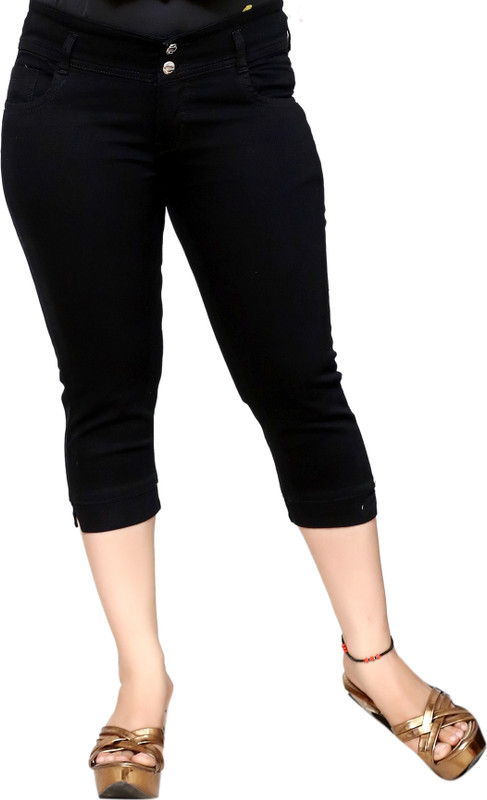 elendra jeans Women Black Capri- Buy 