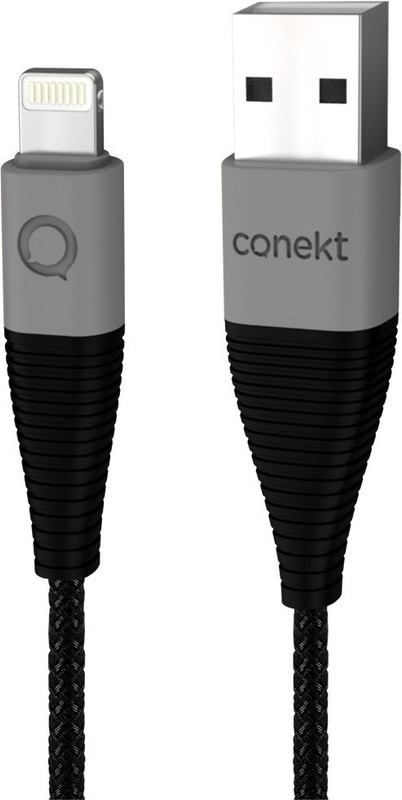 conekt Lightening Micro USB Cable(Compatible with Mobiles, Grey- Black, Sync and Charge Cable)