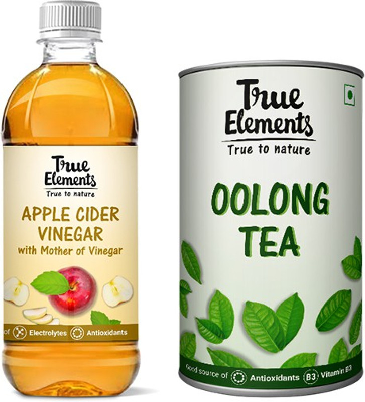True Elements Weightloss Combo (Oolong & Apple Cider) Combo(True Elements Oolong Tea 50gm-1 Qty, True Elements Apple Cider Vinegar With Mother Of Vinegar 500ml-1 Qty)