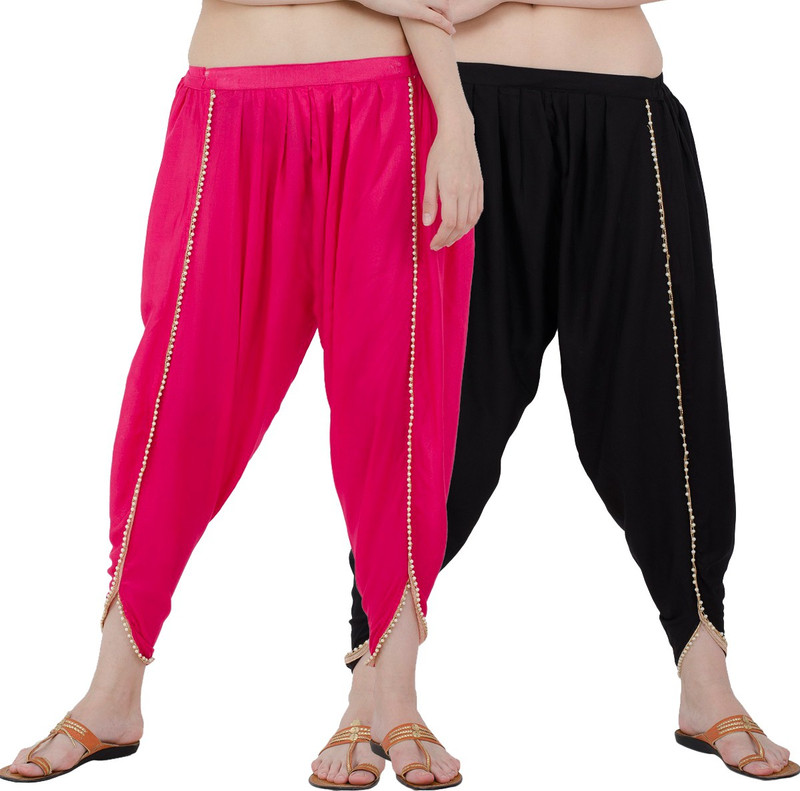 clafoutis Solid Cotton Rayon Blend Women Harem Pants