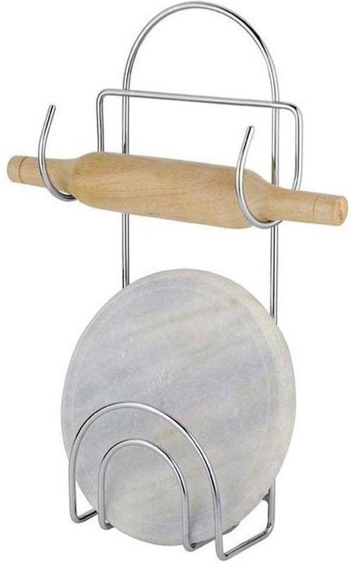 ethniccreations2 1 Pc Stainless Steel Chakla Stand / Pin Polpat Stand Steel Kitchen Rack(Silver)