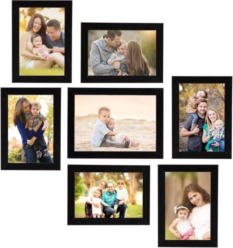 jaipurhouse Wood Photo Frame(Black, 7 Photos)