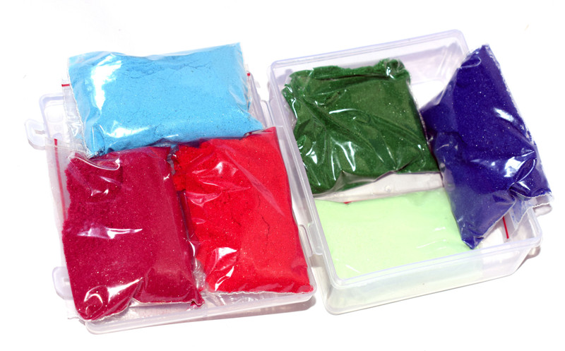 oramsa Pack of 6 Rangoli Powder(Green, Orange, Pink, Orange, Multicolor)