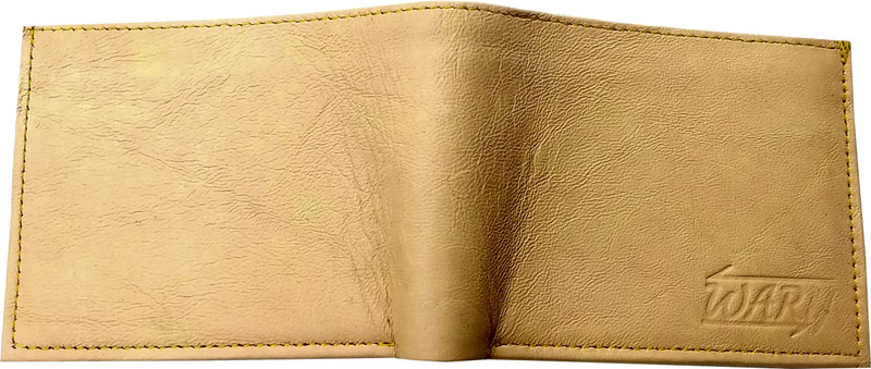 wary Men Yellow Genuine Leather Wallet(3 Card Slots)