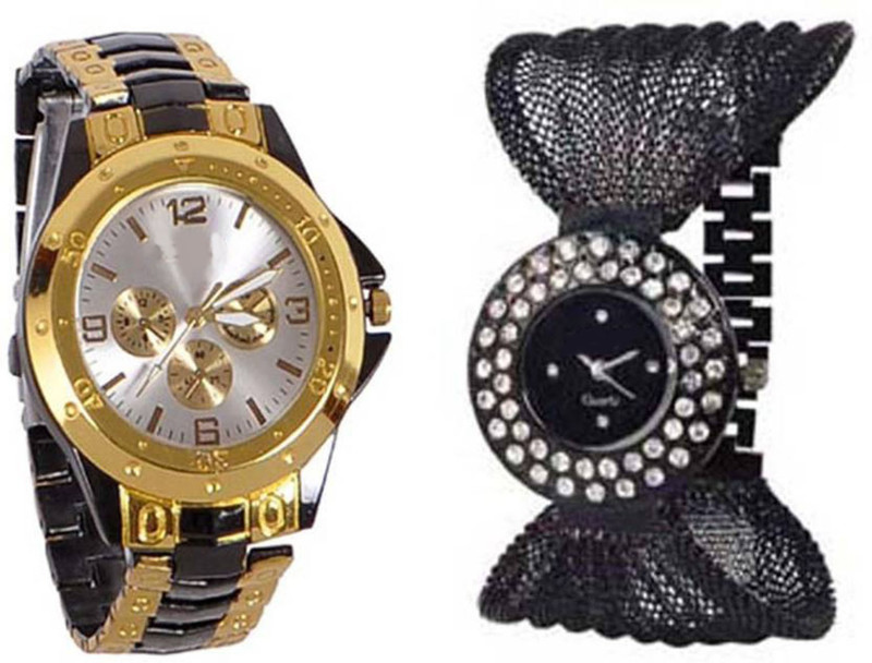 swanos New Stylish Watch Color Black & Gold watch Bracelet Type watch For Men & Women Analog Watch  - For Men & Women