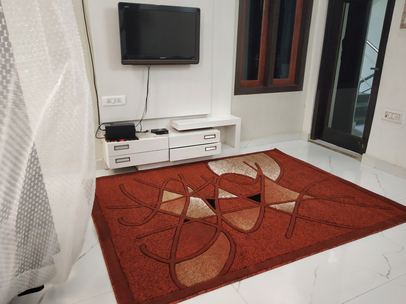 firoz and brothers Red Acrylic Carpet(180 cm  X 235 cm)