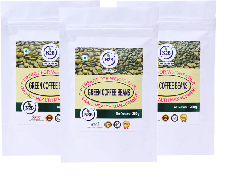 N2B A++ Green Coffee Beans- Reduce Body Fat, Weight Loss, Control diabetes and cholesterol Instant Coffee Pack of 3 of 200 g Instant Coffee(3 x 200 g)