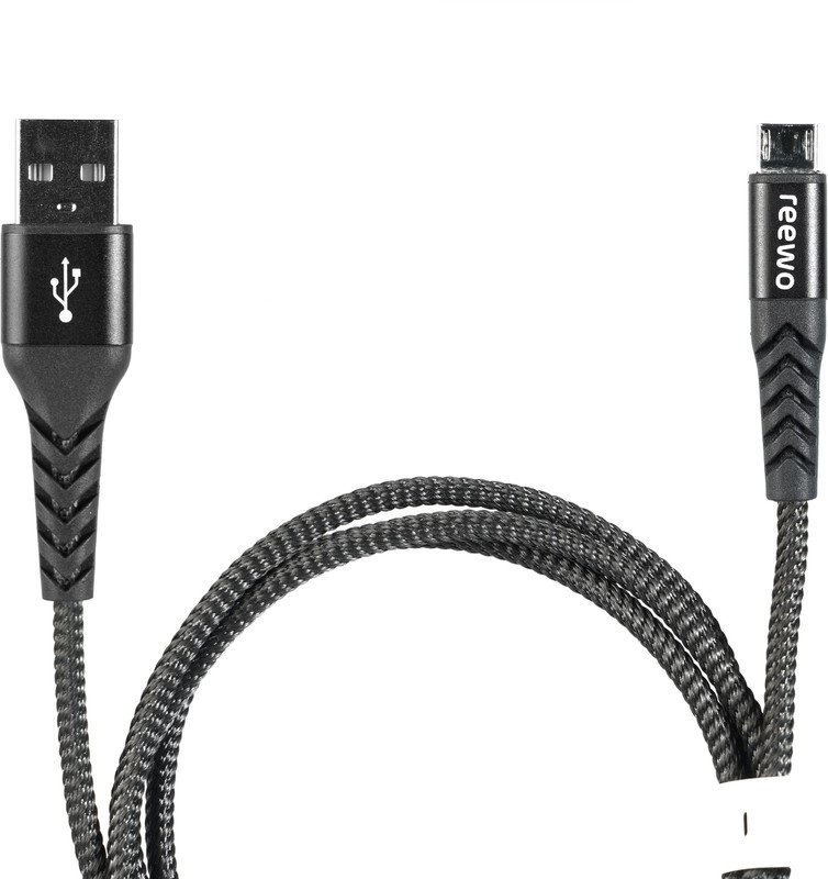 reewo extra tough, premium, kevlar braided charging cable for android | Kevlar fibre insulated with nylon braiding | 20000+ bend tests cleared (Black) 1 m Micro USB Cable(Compatible with Android mobiles, Tablets, Black, Sync and Charge Cable)