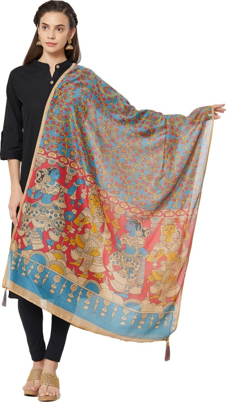 Dupatta Bazaar Silk Cotton Blend Embroidered Women Dupatta