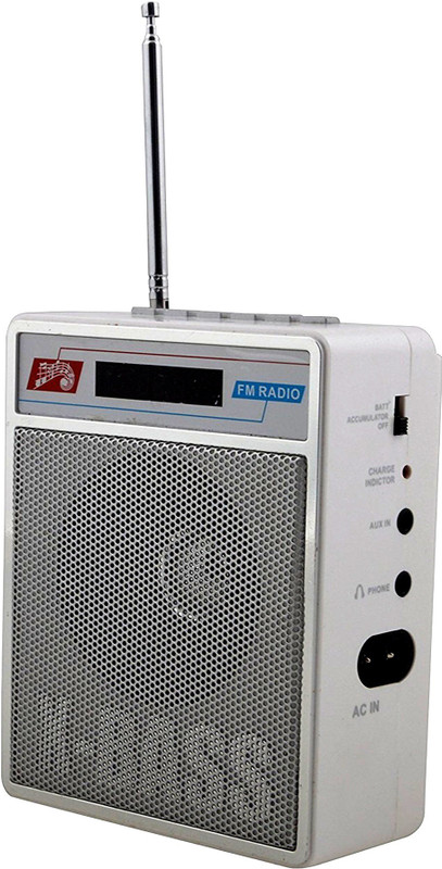 CRETO SL413 Portable Radio Fm Supports USB pen-drive, aux memory card FM Radio(Silver White)