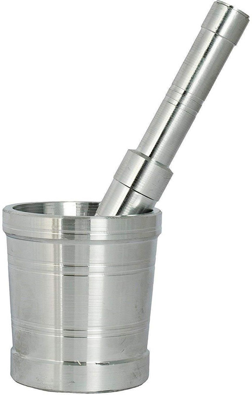reesa Reesa Khal Batta/Mortar & Pastel/Imam Dasta for Kitchen Size No. 01 Aluminium Masher(Silver, Pack of 2)