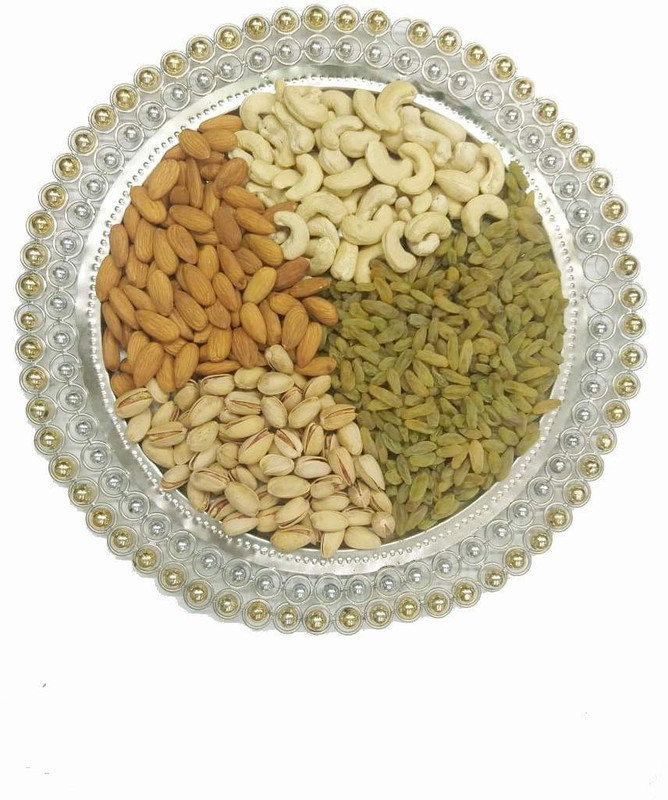 Bellanuts Dry Fruit & Nut Moti Thal Gift Pack Cashews, Almonds, Pistachios, Raisins(500 g)