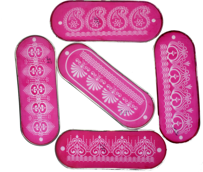 oramsa pack of 5 Rajasthani art designed oval shape full size 13'' jali, Rangoli Stencil