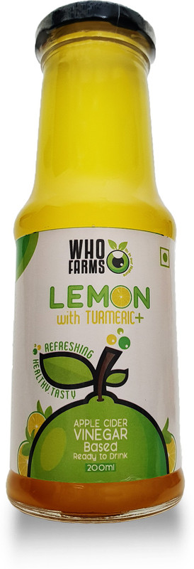 WhoFarms Apple Cider Vinegar Drink - Lemon with Turmeric (200 ml - pack of 6) Vinegar(200 ml, Pack of 6) WhoFarms Apple Cider Vinegar Drink - Lemon with Turmeric (200 ml - pack of 6) Vinegar(200 ml, Pack of 6)