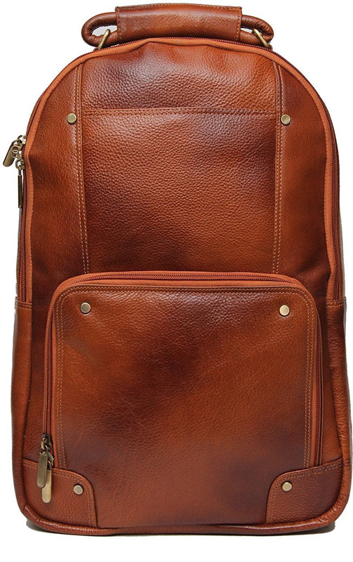 reo leather Leather Backpack Bag for Men |15.6'' Laptop Compartment| |Expandable Features| |Casual Stylish Backpack| Color Tan Backpack(Multicolor, 22 L)