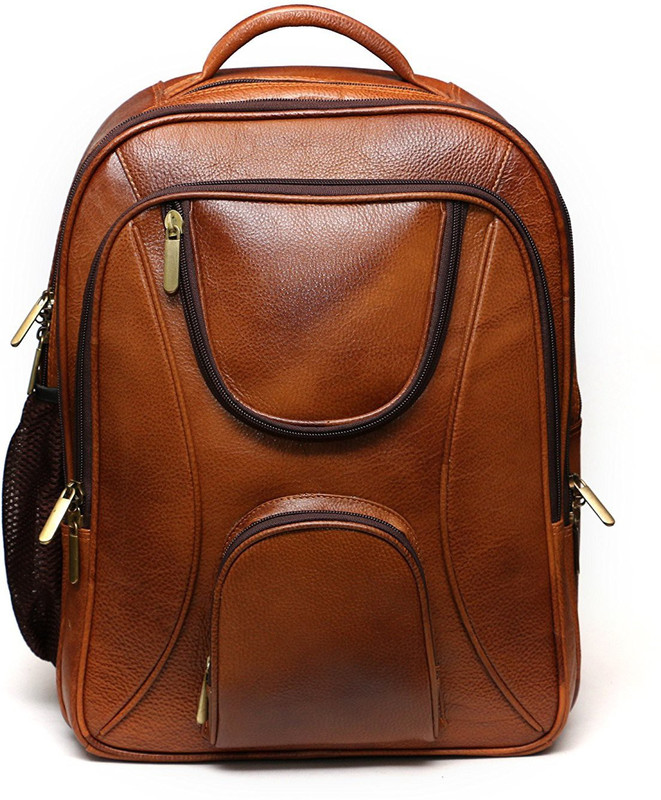 reo leather REO Casual Backpack Bag for Men |15.6'' Laptop Compartment| |Expandable Features| |Casual Stylish Backpack| Zip Closure | Color Tan Backpack(Yellow, 22 L)