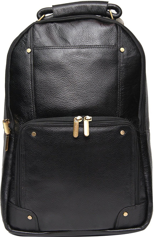 reo leather Leather Backpack Bag for Men |15.6'' Laptop Compartment| |Expandable Features| |Casual Stylish Backpack| Backpack(Black, 22 L)