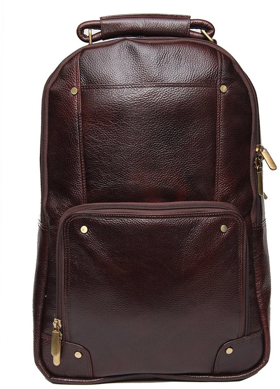 reo leather Leather Backpack Bag for Men |15.6'' Laptop Compartment| |Expandable Features| |Casual Stylish Backpack| Backpack(Brown, 22 L)