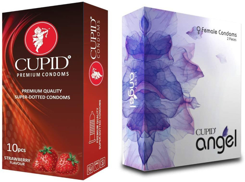 cupid COMBO MALE & FEMALE CONDOM Condom(Set of 2, 12S)
