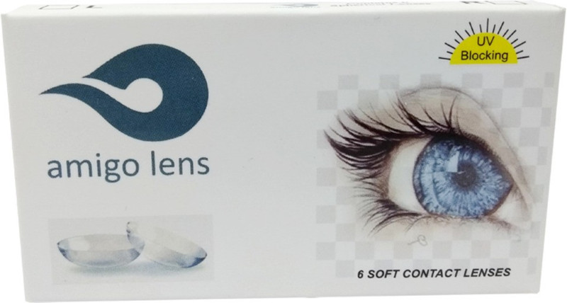celebration Amigo UV Blocking Clear Lens 6 Lens Box Monthly Disposable Monthly(-0.75, Colored Contact Lenses, Pack of 6)