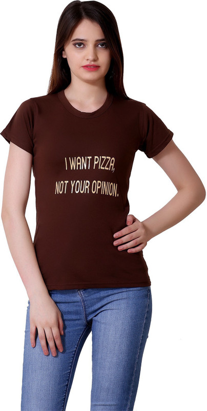 bluebell cloud Typography Men Round or Crew Brown T-Shirt