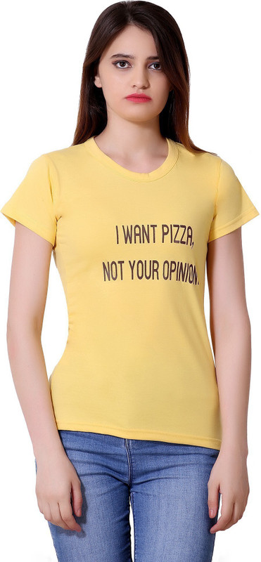 bluebell cloud Typography Men Round or Crew Yellow T-Shirt