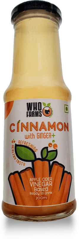 WhoFarms Apple Cider Vinegar Drink - Cinnamon with Ginger (200 ml - pack of 6) Vinegar(200 ml, Pack of 6) WhoFarms Apple Cider Vinegar Drink - Cinnamon with Ginger (200 ml - pack of 6) Vinegar(200 ml, Pack of 6)