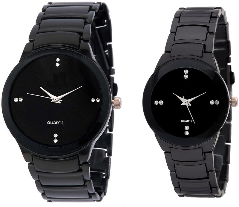 iik 9101 NF-IIK-Black-Couple Analog Watch  - For Couple