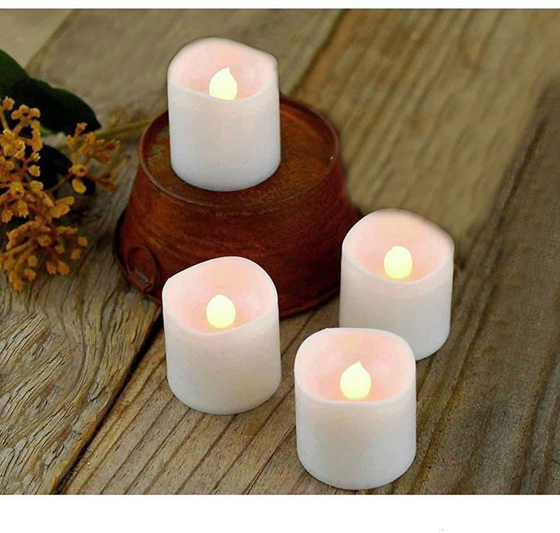 VibeX ® Flameless LED Yellow Tealight Birthday/Festival Candles Candle(Multicolor, Pack of 4)