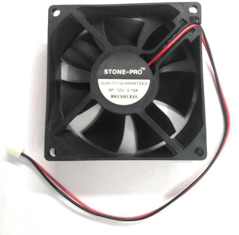 STONE-PRO Cabinet Fan 3-Inch Square 12 V DC CPU Cooling fan colore black Cooler(Black)