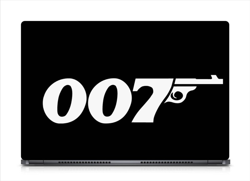 Ganesh Arts Black White James Bond Logo HD High Quality Eco vinyl Laptop Decal 15.6