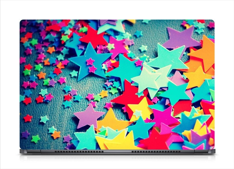 HD Arts Colorful Star ECO Vinyl Laptop Decal 15.6