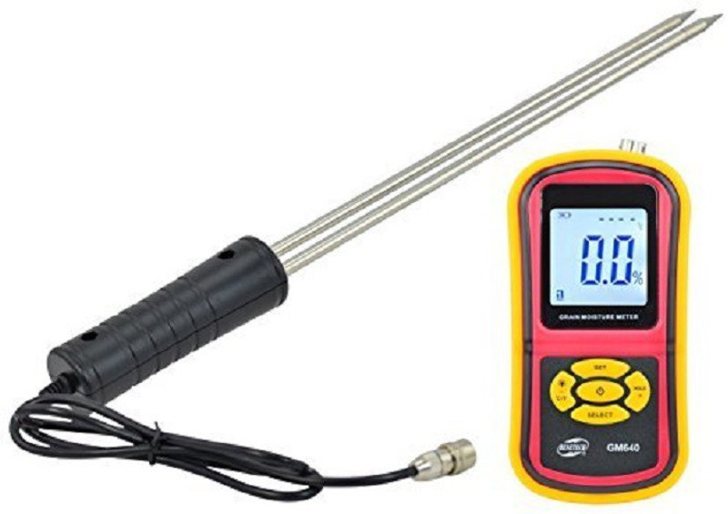 Tools Centre 640 Digital Grain Moisture Meter with Measuring Probe Lcd Hygrometer Humidity Tester for Wheat, Corn, Rice, Bean Pin-Type Digital Moisture Measurer(0 mm)