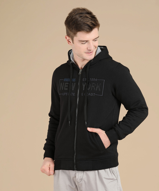 Sleeve Applique Men Sweatshirt 