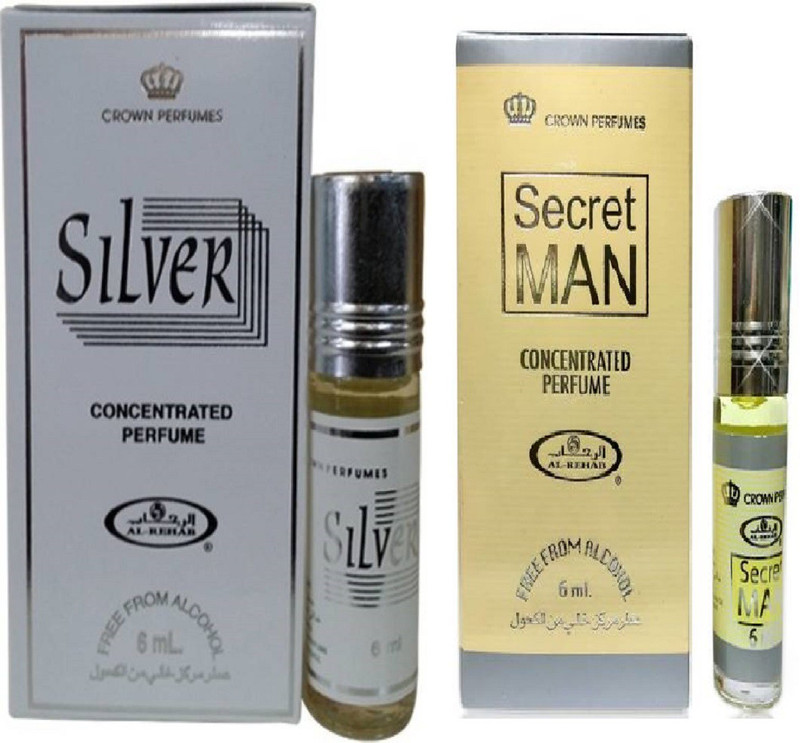 Al-rehab Silver and Secret Man pack of 2 Floral Attar(Floral)