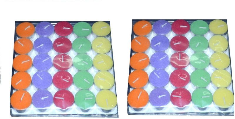 sliceter scented colourful Tea Lights | Decorative Candle Burns Up to 4.5 hours, Tea Light Candles for Wedding, Birthdays, Special Occasions and all other Decorative Events | Pack of 50 Candle(Red, Green, Pink, Yellow, Pack of 50)