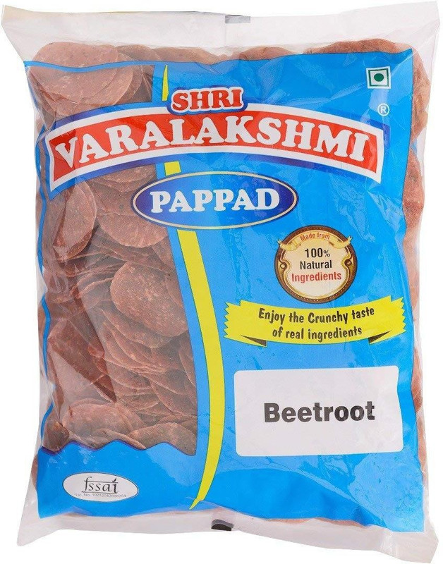 varalakshmi Beetroot Flavoured Sabudana Pappad 500 Grams Masala Papad 500 g
