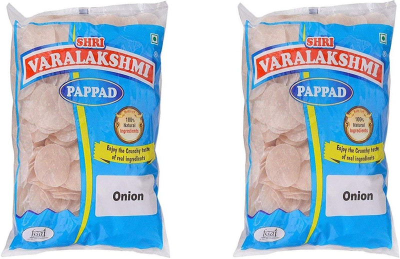 varalakshmi Onion Flavoured Sabudana Pappad 500 Grams (Pack of 2) Masala Papad 1000 g(Pack of 2)