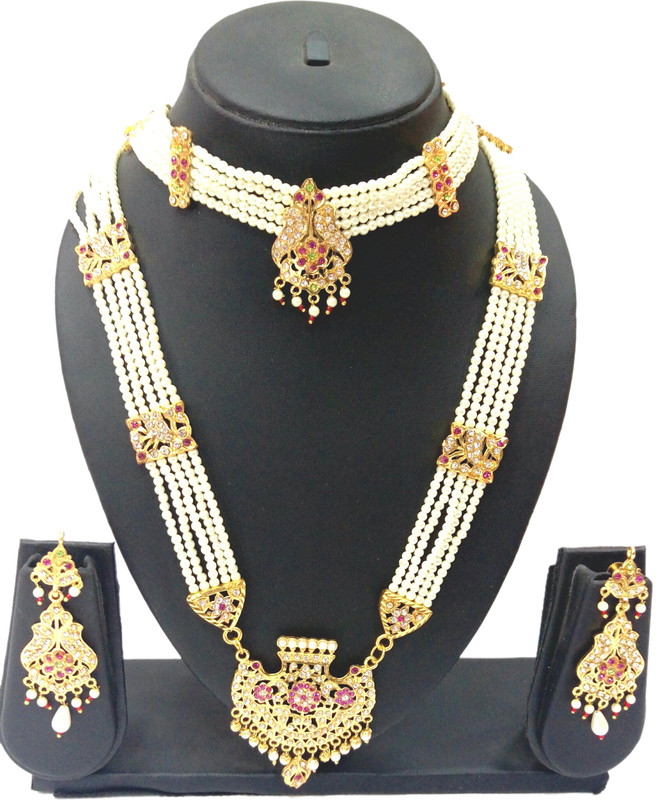 beauty plus collection Brass Jewel Set(White)