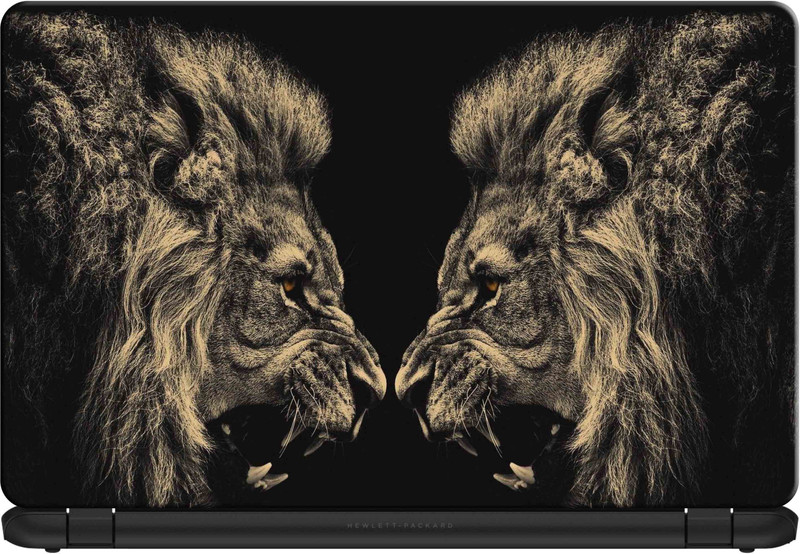 doodad Twin Lions Removable Vinyl Skin Laptop Decal 15.6