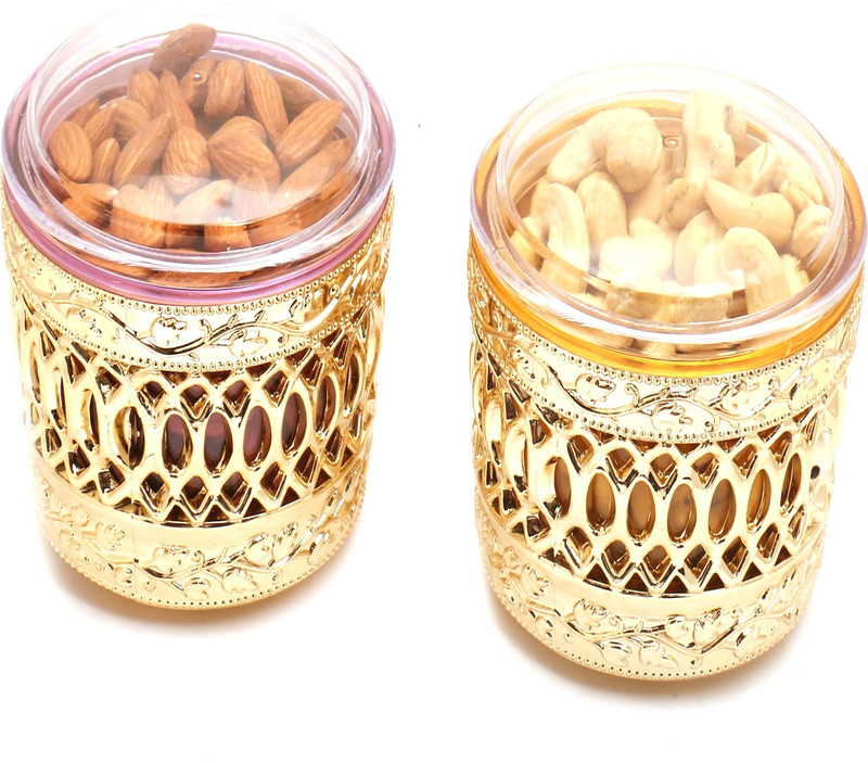 Ghasitaram Gifts Dryfruits-Mehwish Set of 2 Cashew, Almonds Air Tight Containers(2 x 150 g)