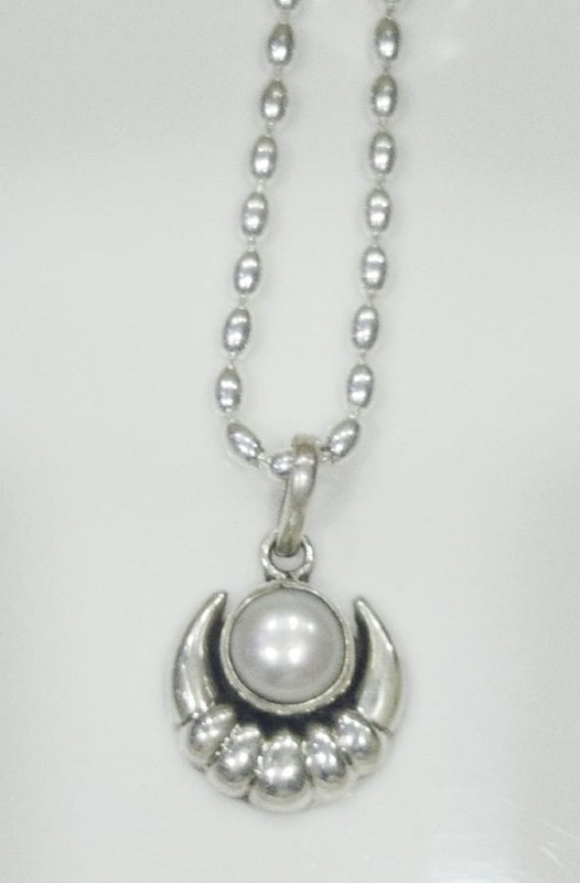 krishna fancy jewellers pure moti Pendent and chain 18 inch Silver Silver, Silver Pendant