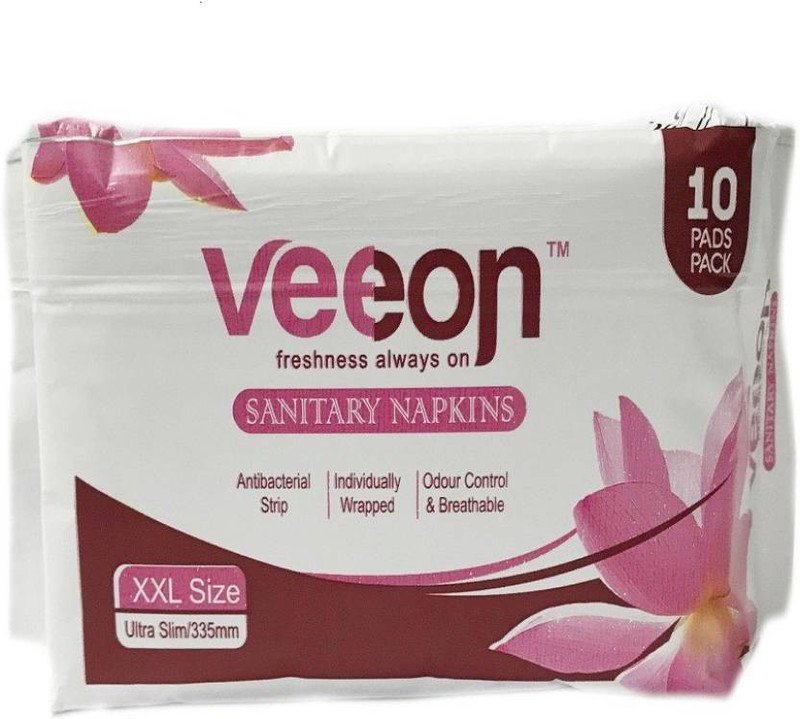 veeon Freshness Always on Sanitary Pad Sanitary Pad(Pack of 10)