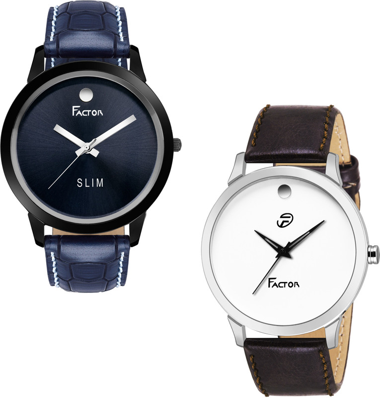 factor FR-C504-DBLSLWH Set Of Two Collection Analog Watch  - For Men