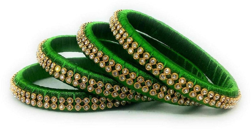 nandini creation Silk Dori Crystal Bangle Set(Pack of 4)